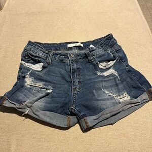 Vince Blue Distressed Jean Shorts